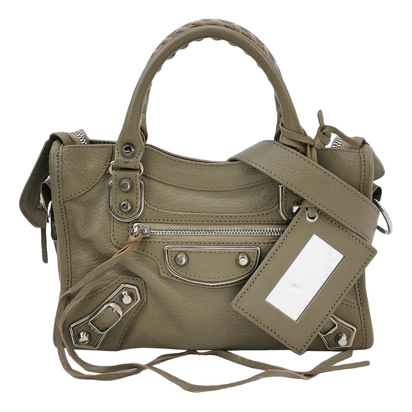 City leather handbag