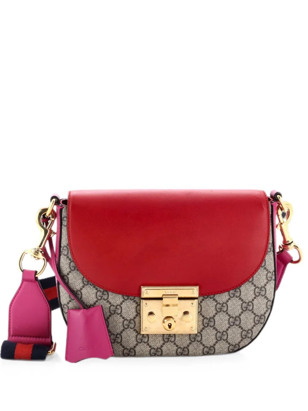 Padlock Saddle Shoulder Bag GG Coated Canvas and Leather Medium crossbody bag