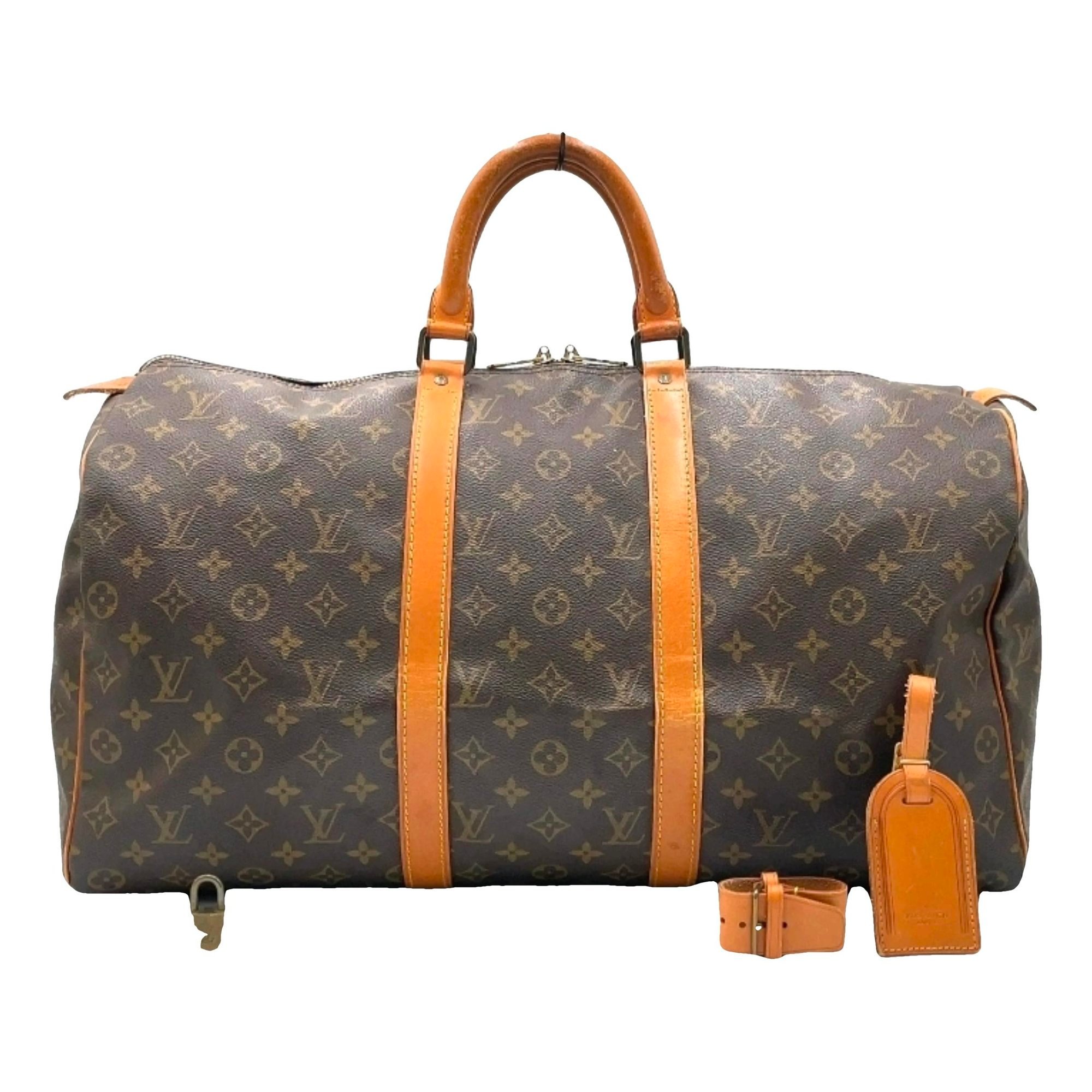 Keepall leather travel bag