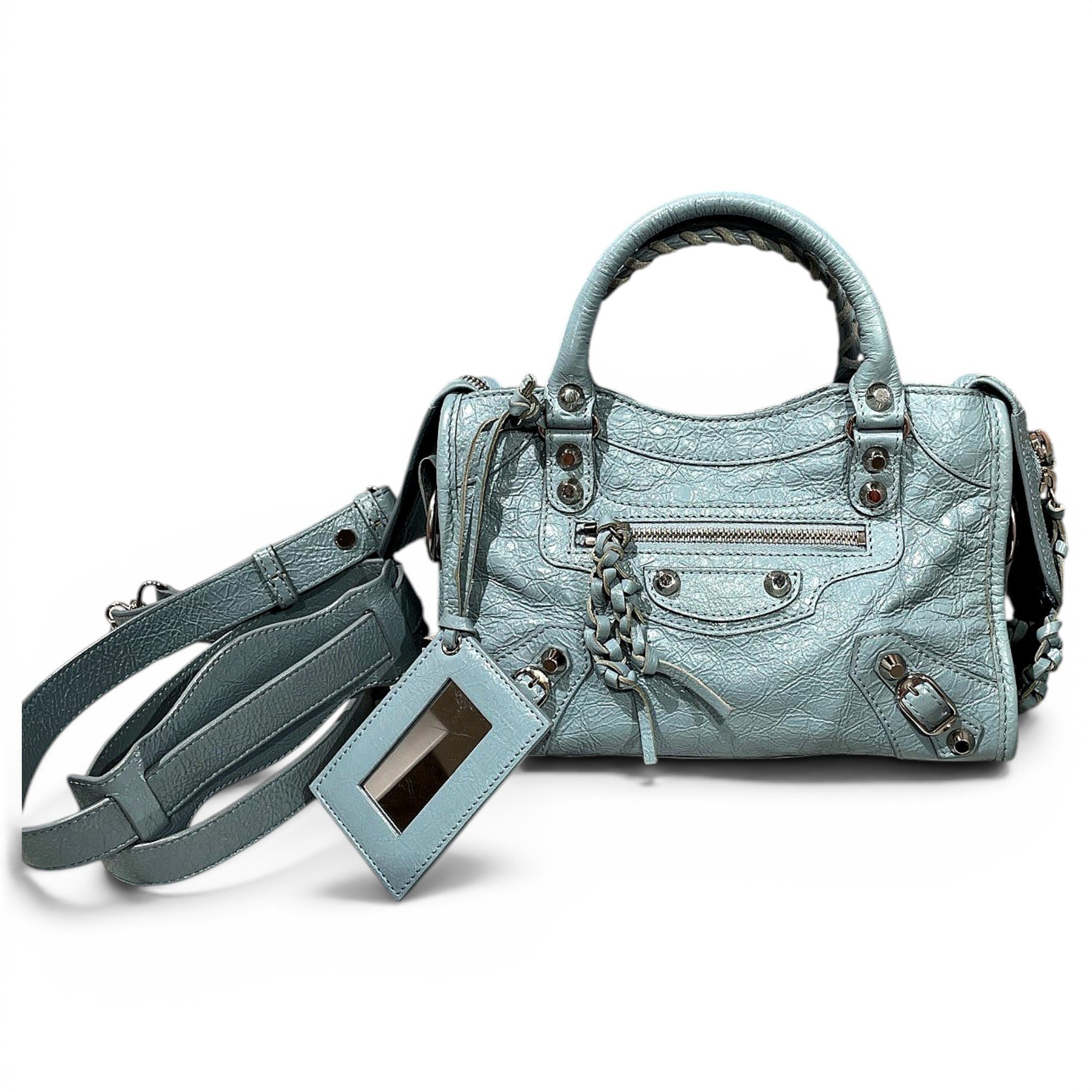 City leather handbag