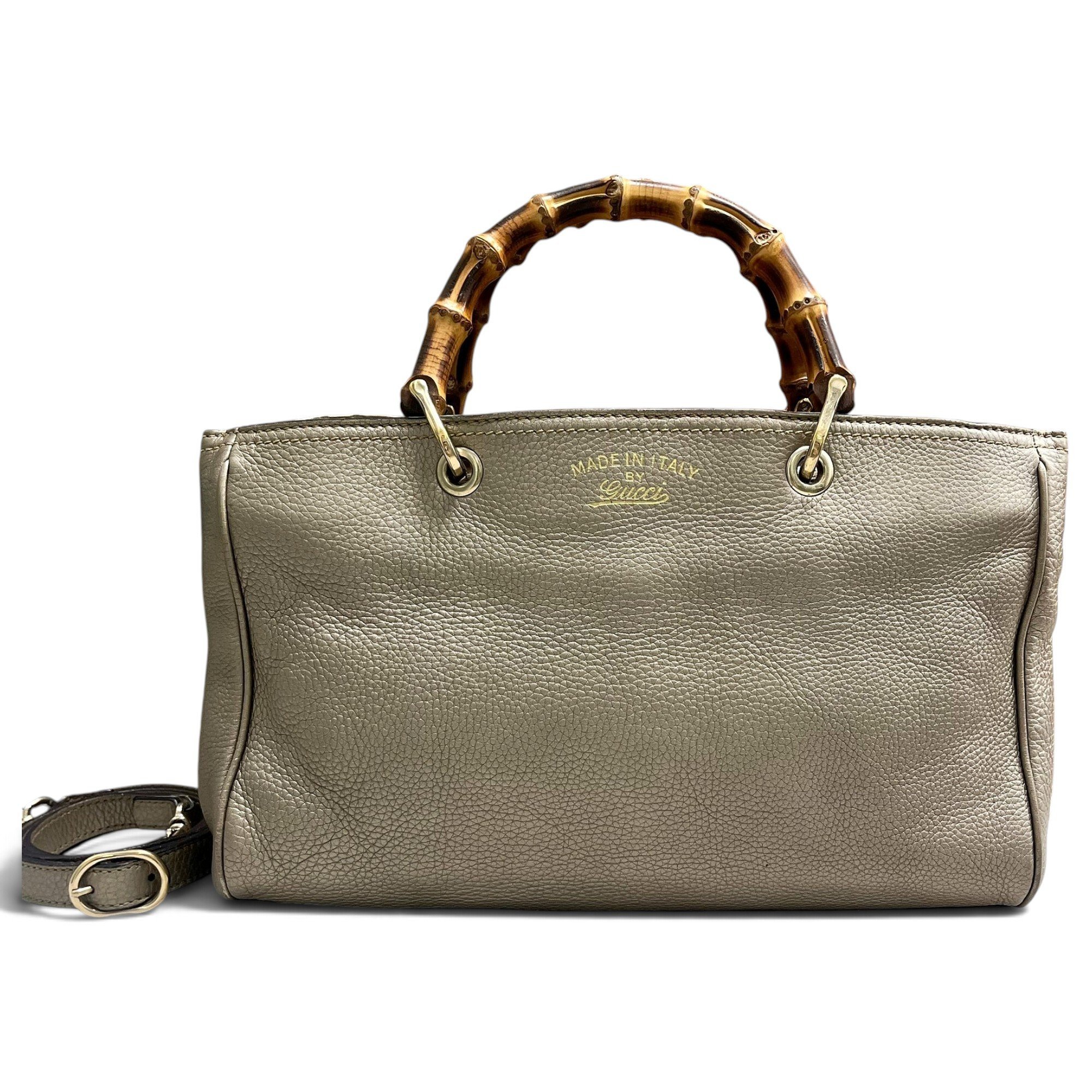 Bamboo Shopper leather handbag