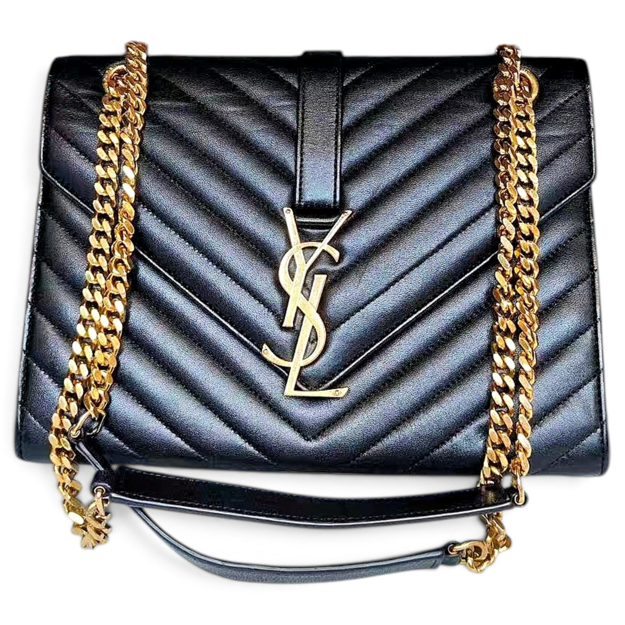 Envelope leather handbag
