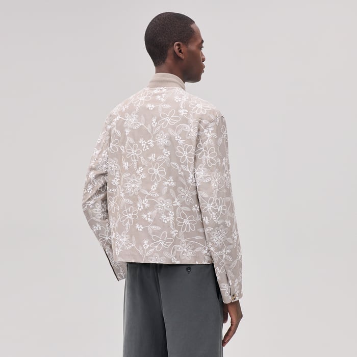 Sable "Fleurs Technique" Rib-trim Jacket