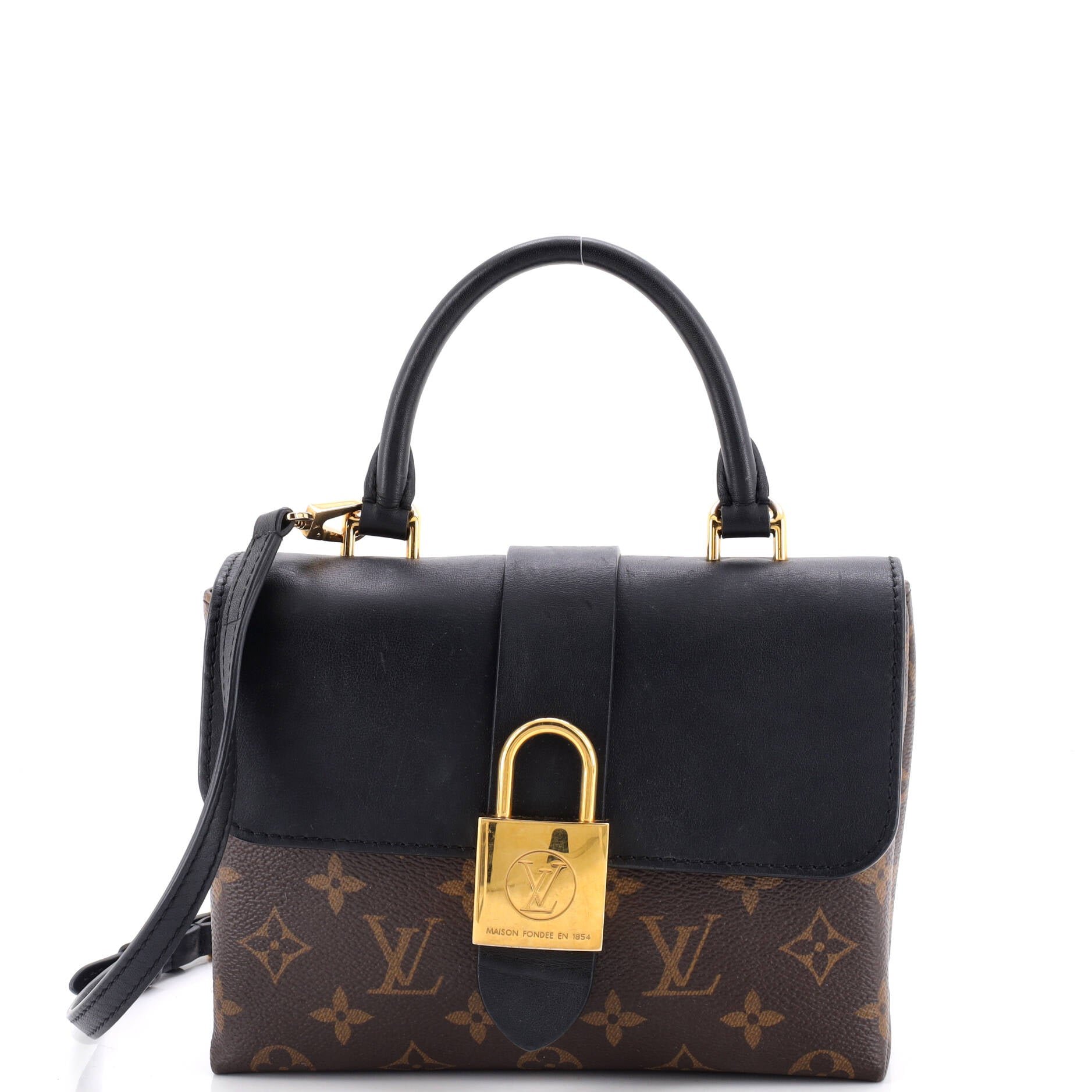 Locky Handbag Monogram Canvas with Leather BB
