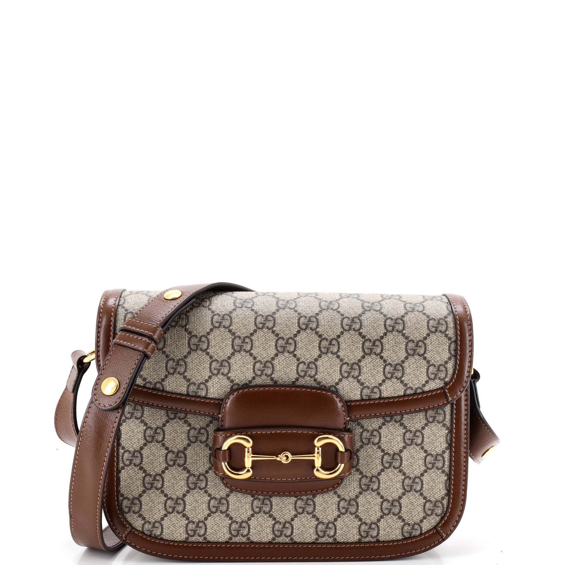 Horsebit 1955 Shoulder Bag GG Coated Canvas with Leather Small