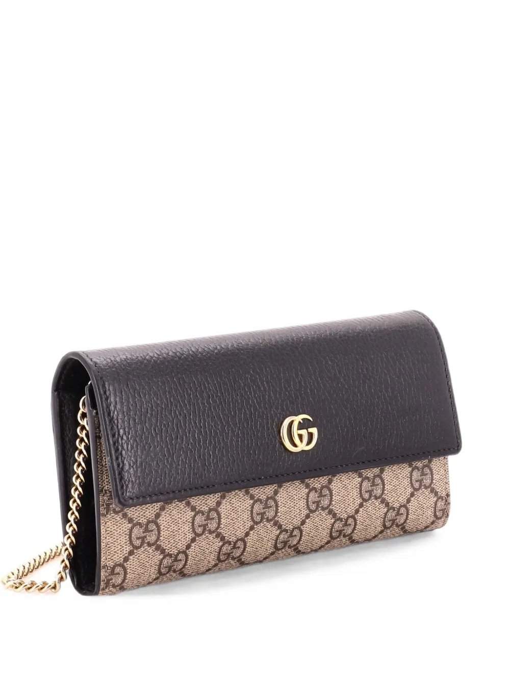 GG Marmont Continental Chain Wallet GG Coated Canvas and Leather crossbody bag