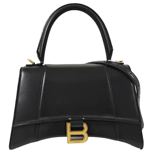 Hourglass leather handbag