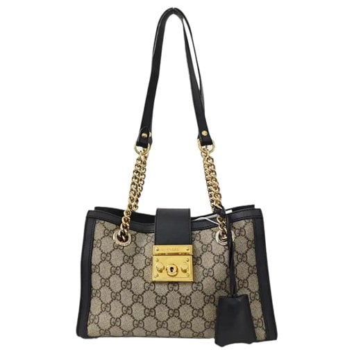 Padlock leather handbag