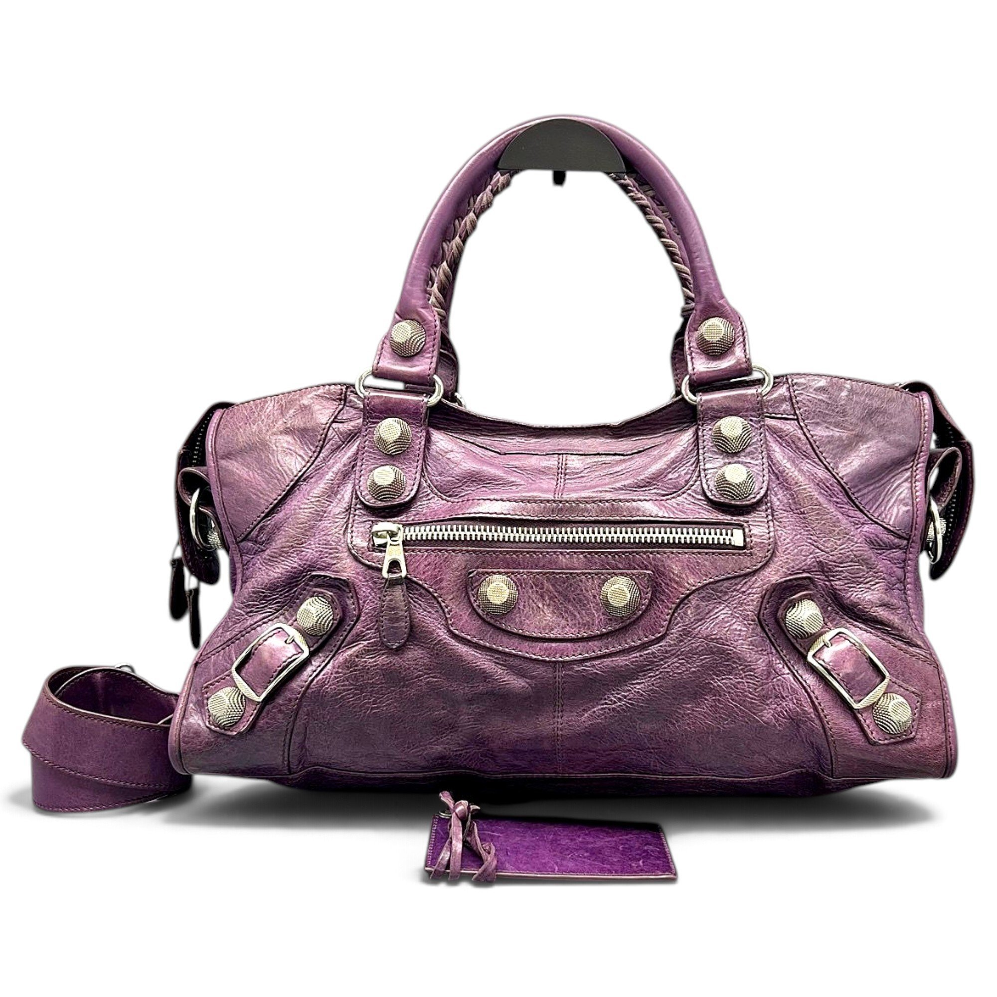 City leather handbag