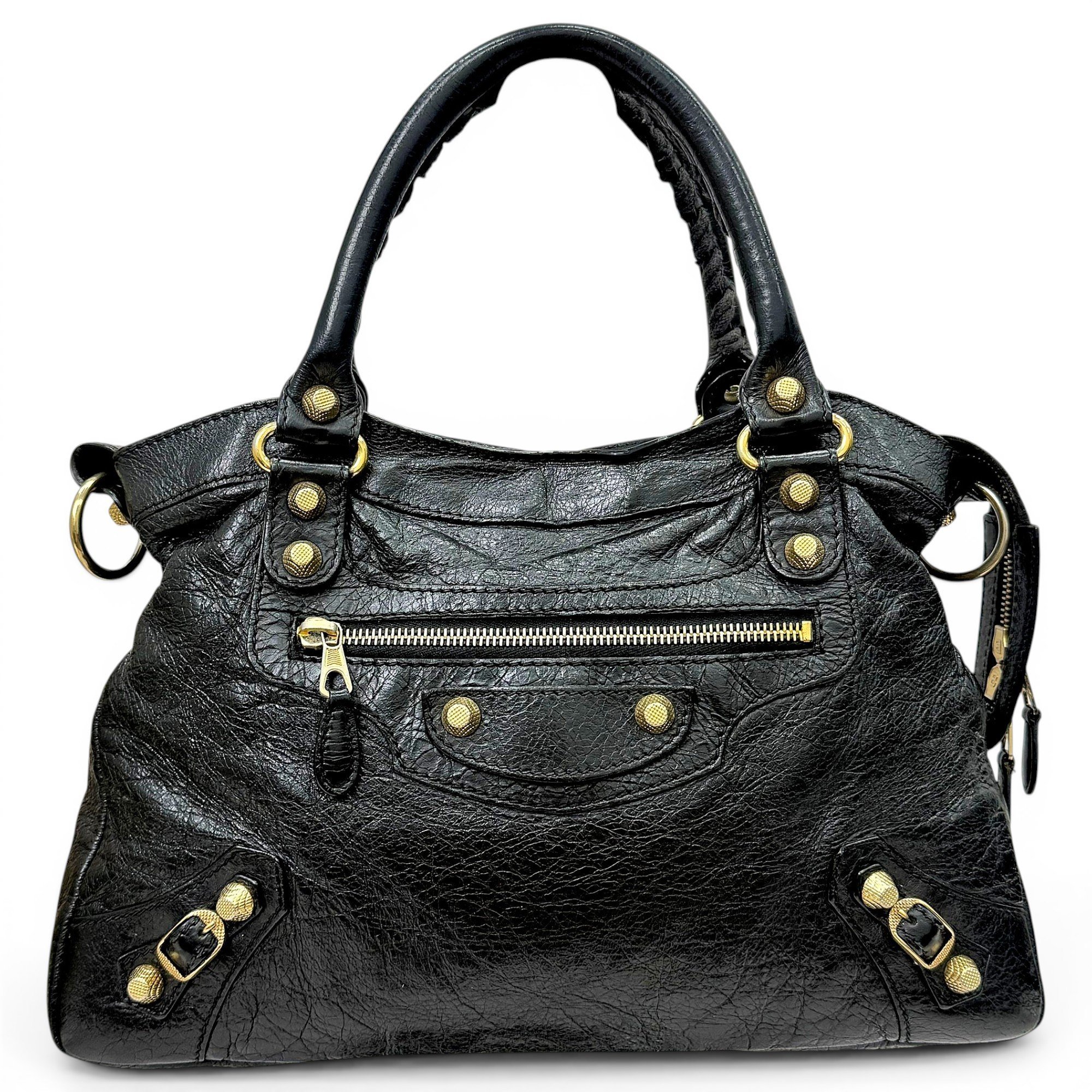 City leather handbag