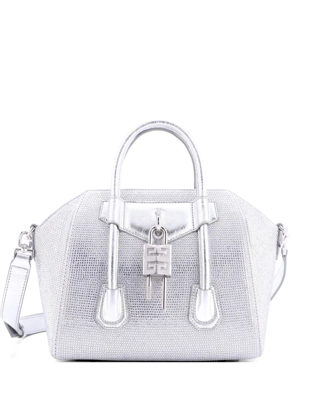 Antigona Lock Bag Crystal Embellished Satin Mini satchel