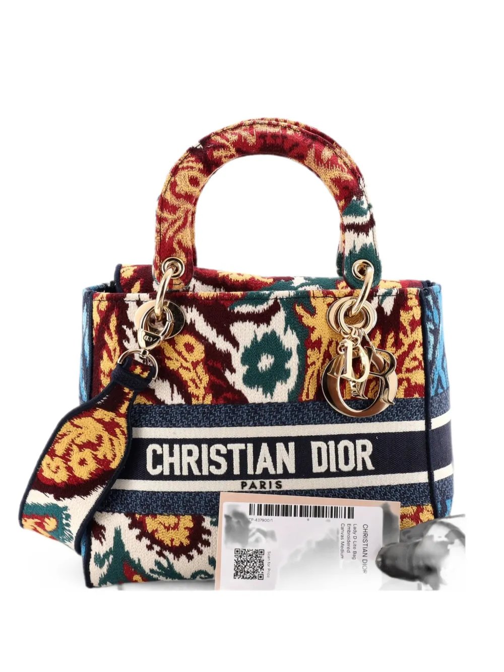 Lady D-Lite Bag Embroidered Canvas Medium satchel