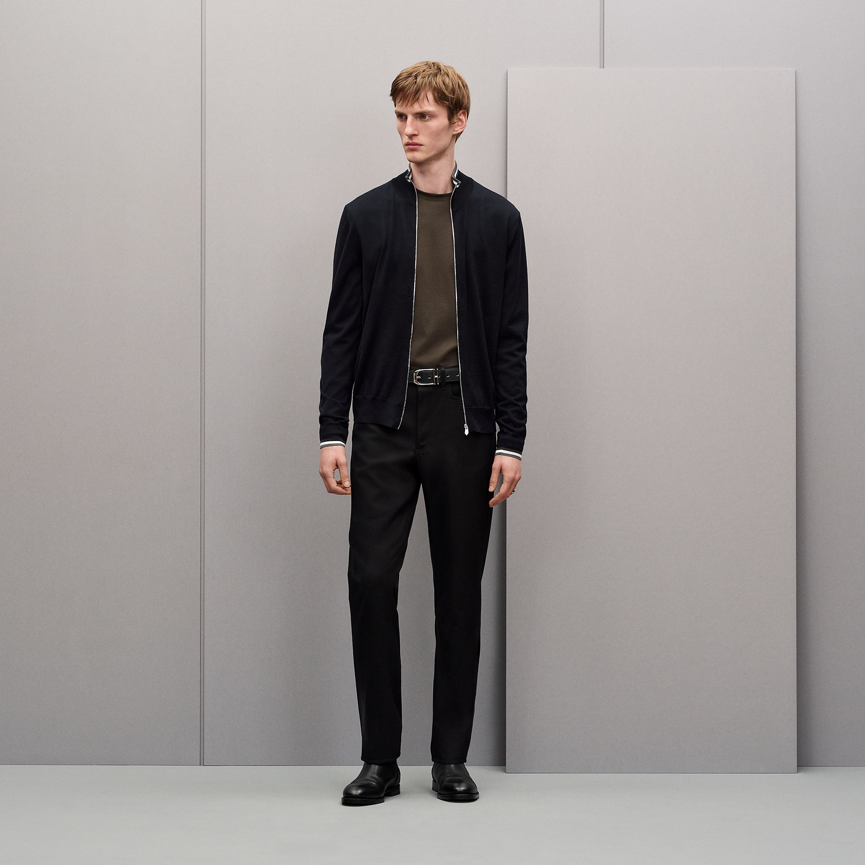 "Rayures & twist" zipped jacket