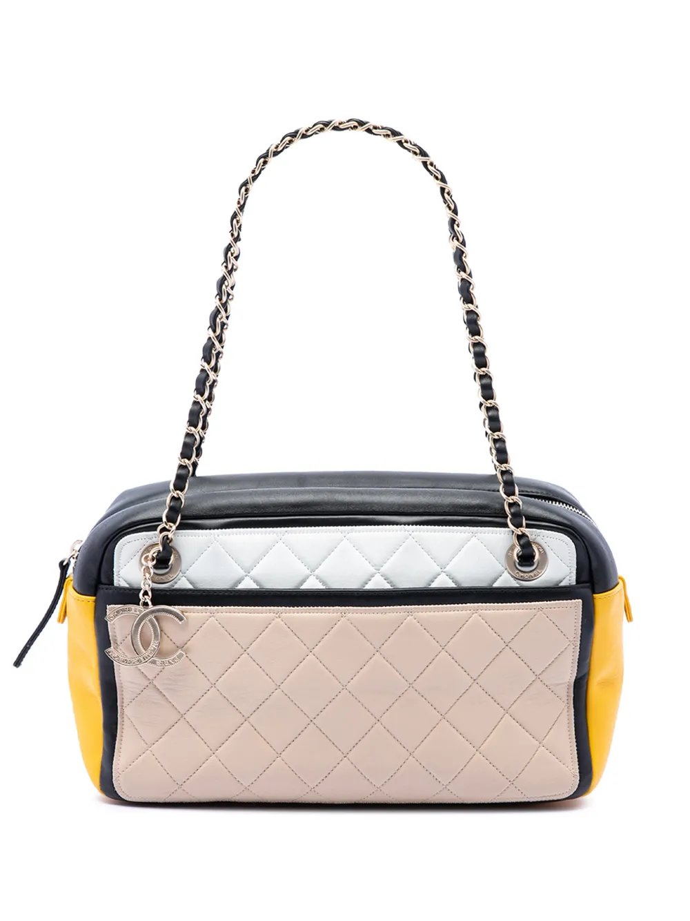 2013-2014 Tricolor Quilted Lambskin Graphic Camera Case Bag shoulder bag