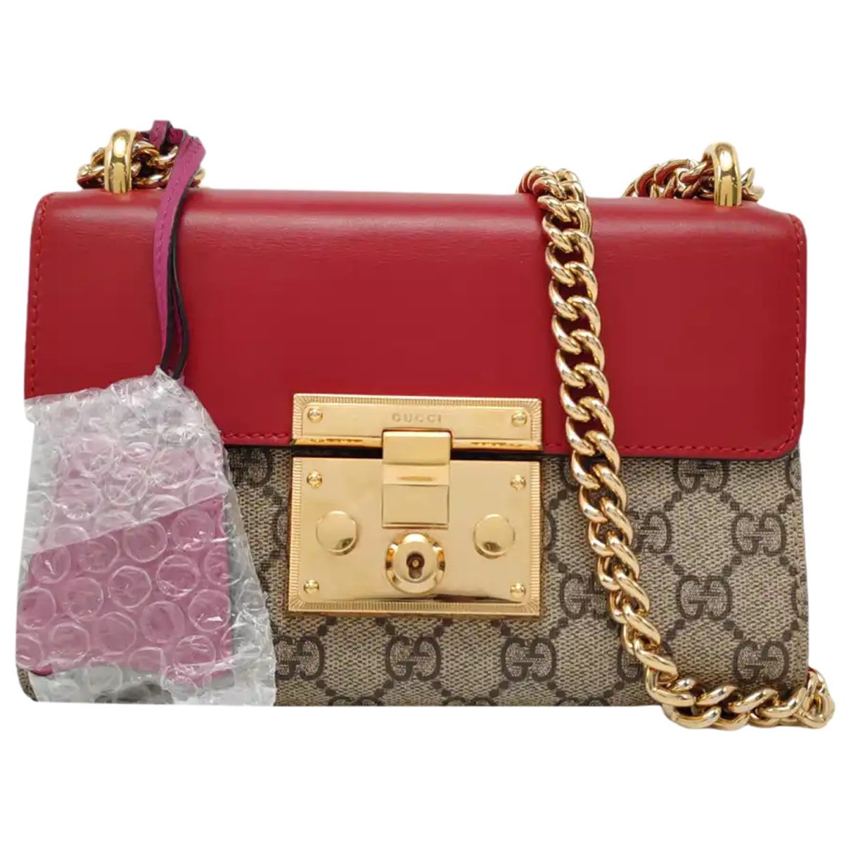 Padlock leather handbag