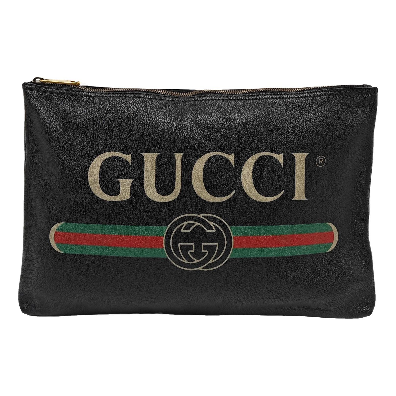 Leather clutch bag