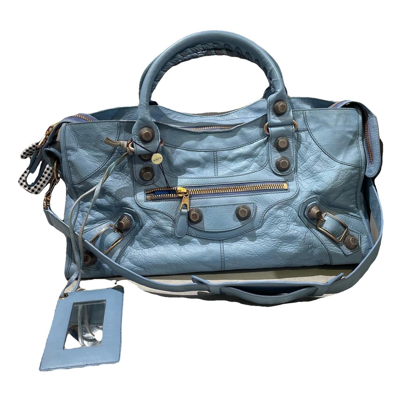 City leather handbag