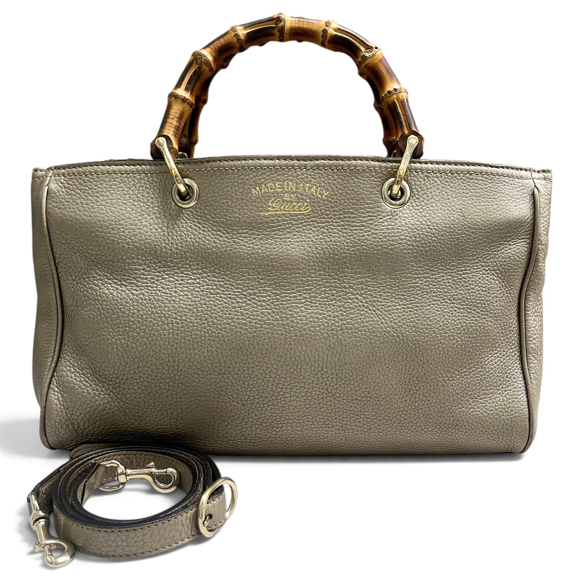 Bamboo Shopper leather handbag