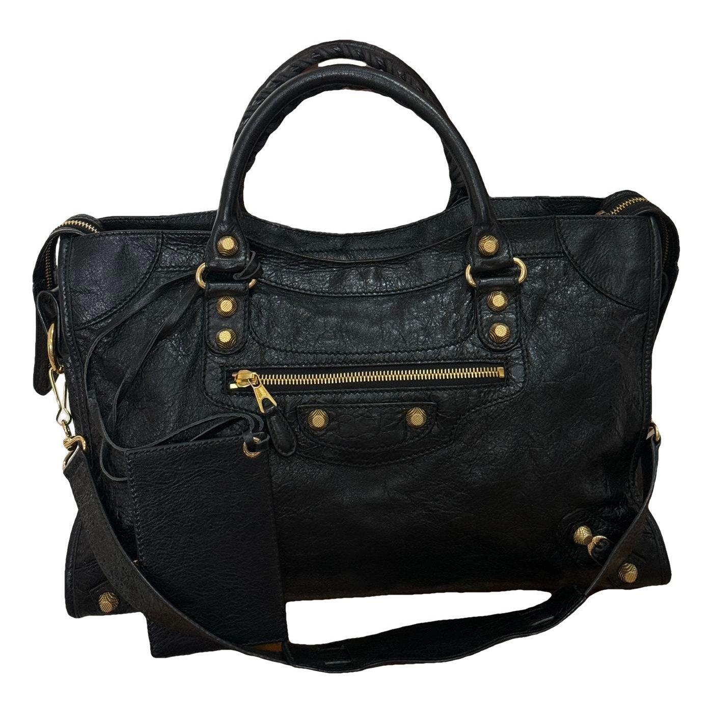 City leather handbag