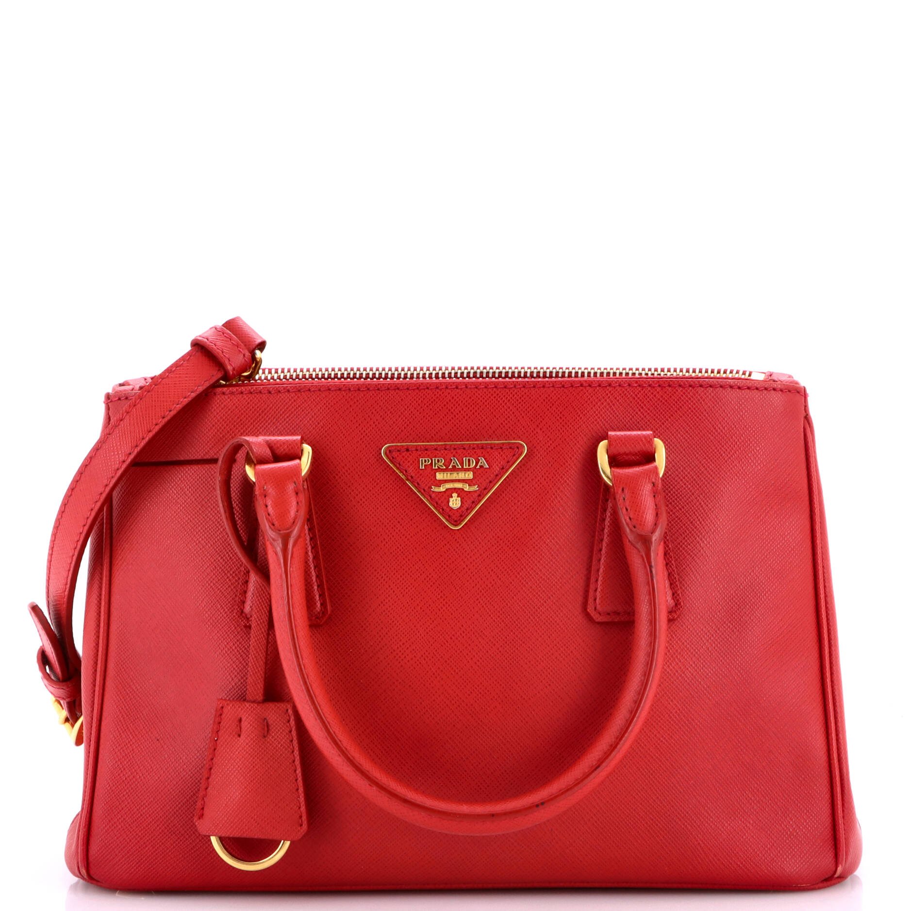 Double Zip Lux Tote Saffiano Leather Small