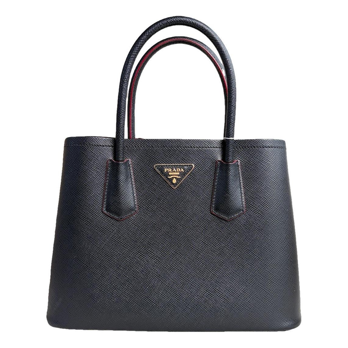 Double leather handbag