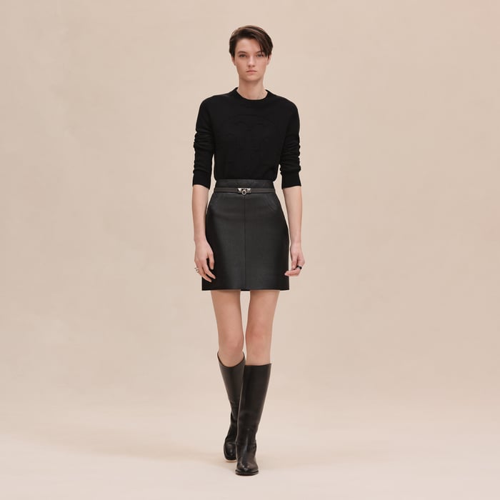 Noir Pull Manches Longues Motif « h Lift »