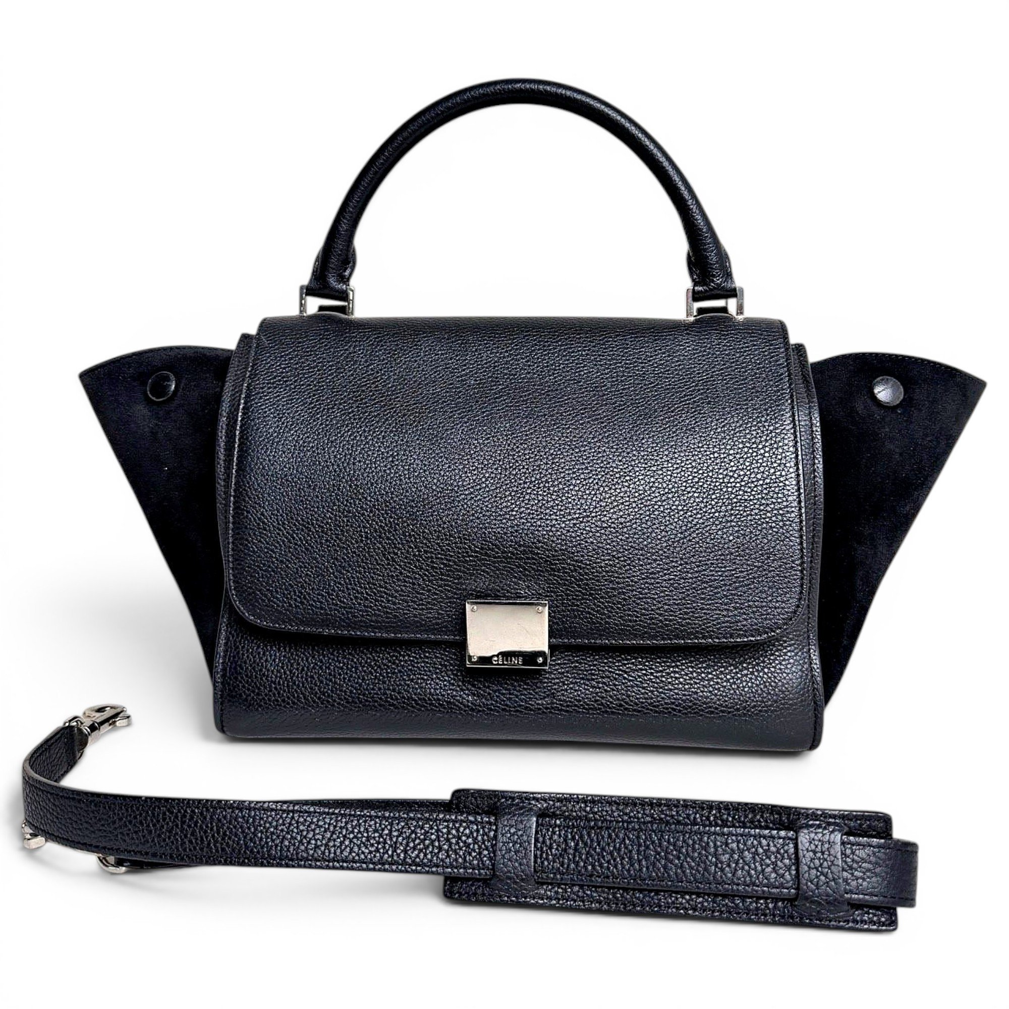 Trapèze leather handbag