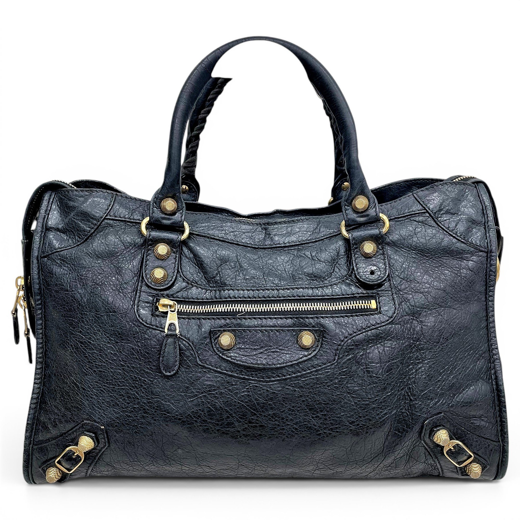 City leather handbag