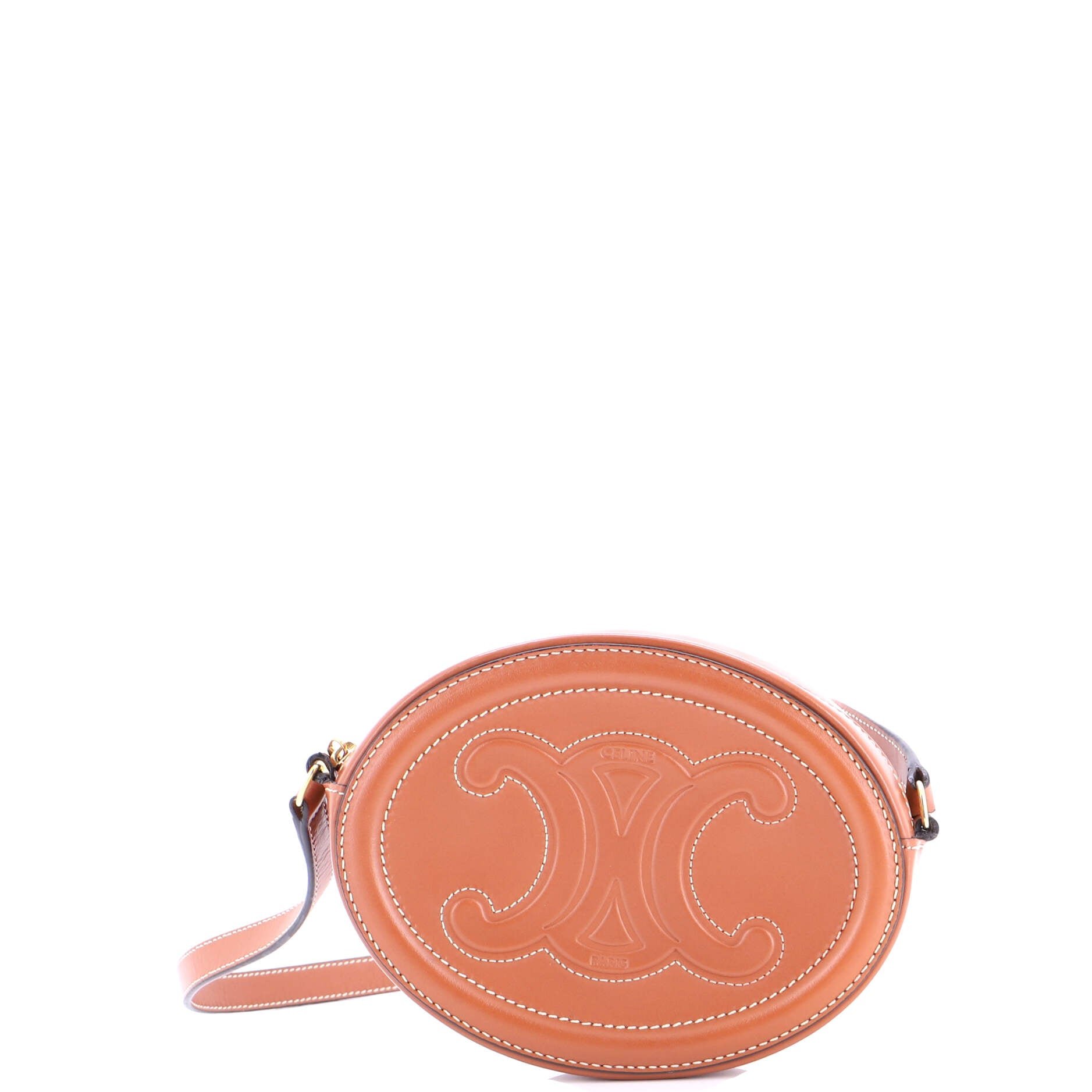 Celine Triomphe Oval Crossbody Bag Leather