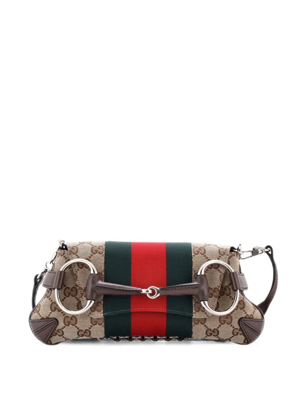 Horsebit NM Web Chain Clutch GG Canvas Small shoulder bag