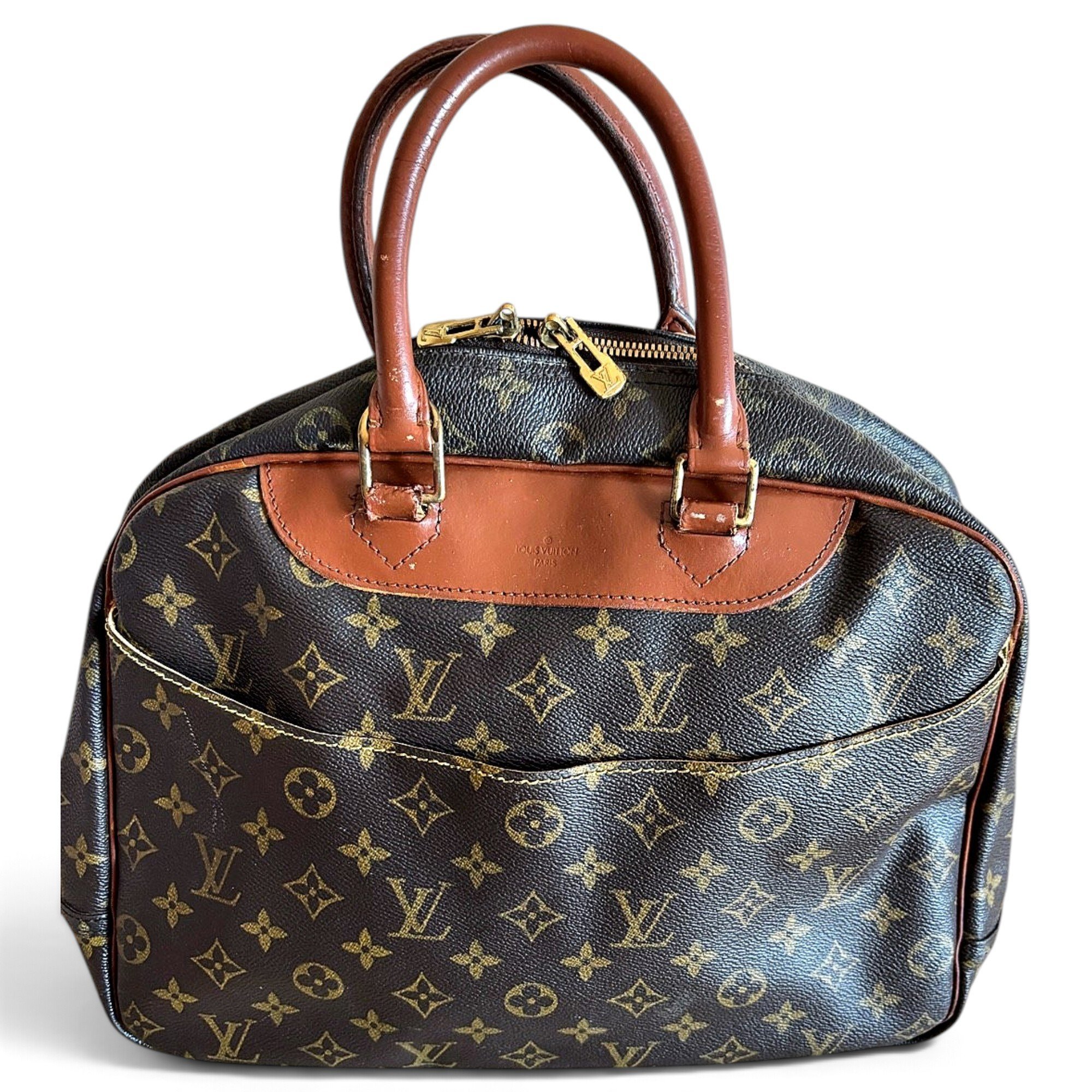 Louis Vuitton Deauville leather bowling bag