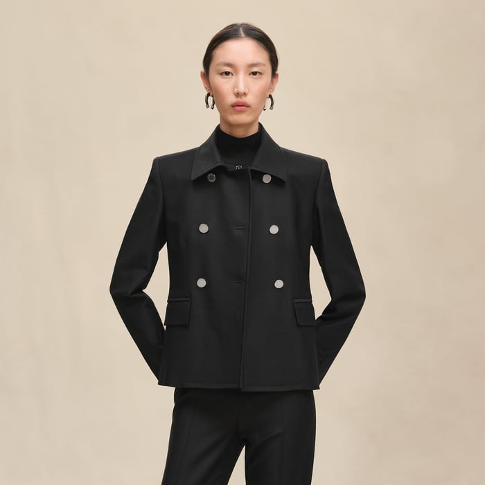 Noir Short Pea Coat