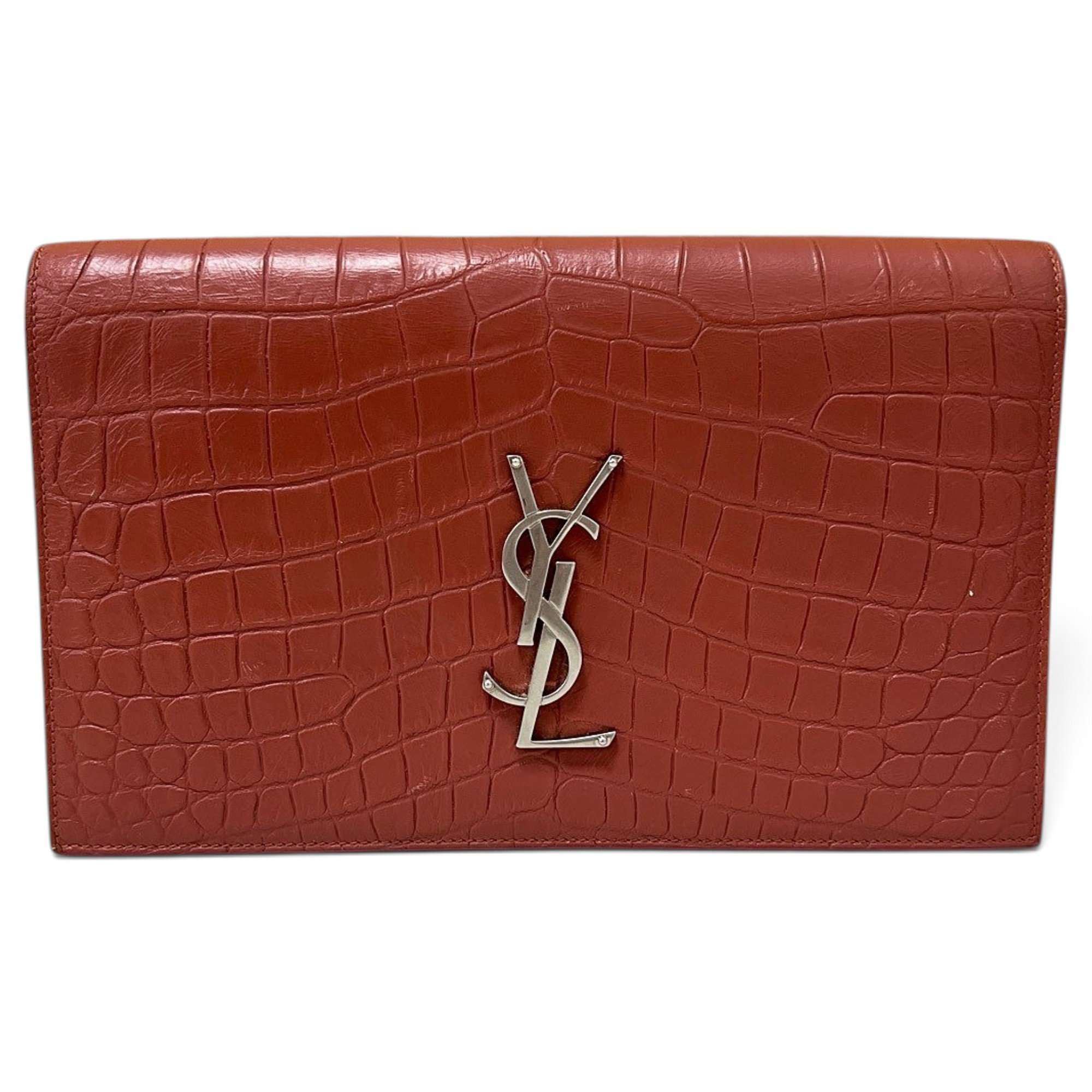 Leather clutch bag