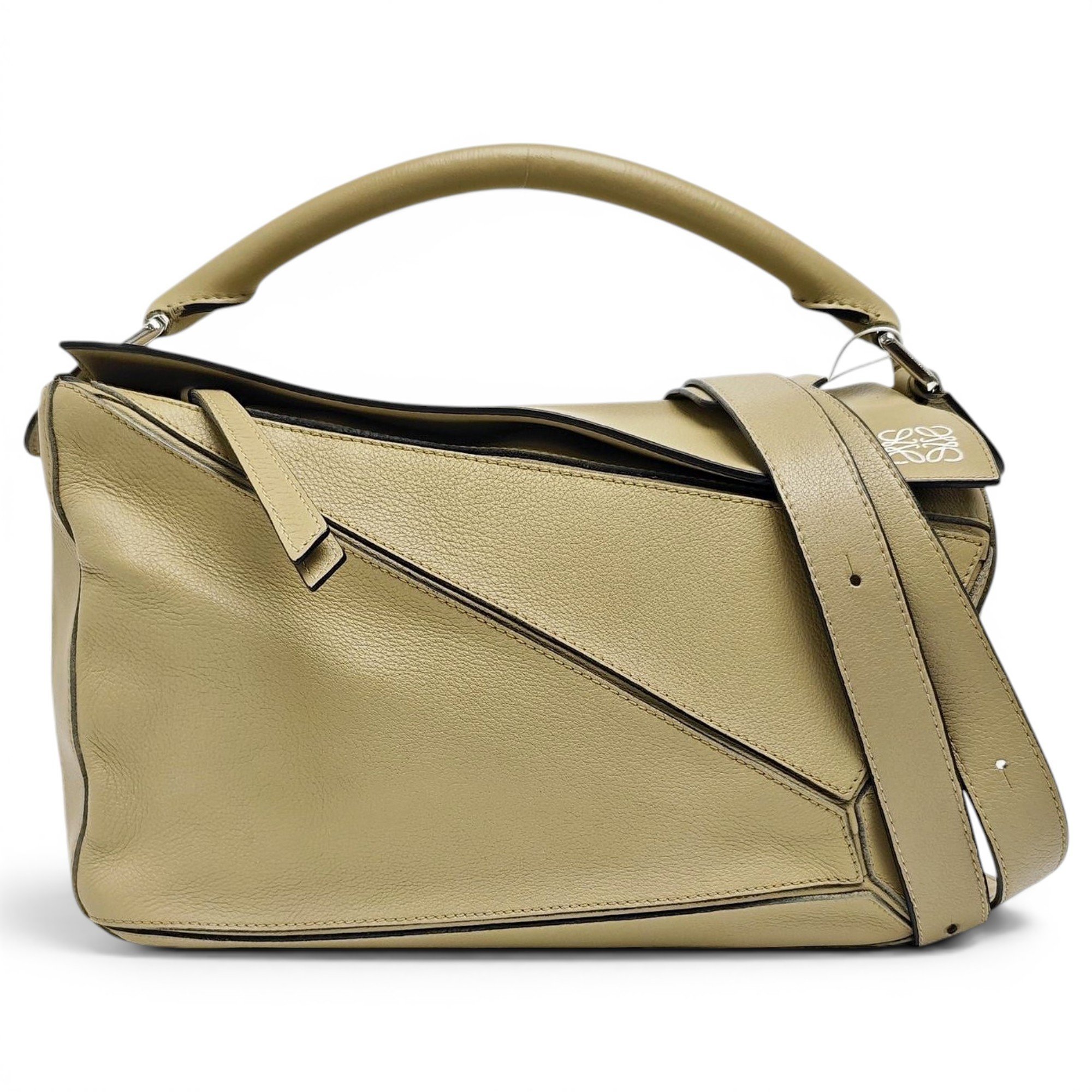 Puzzle leather handbag