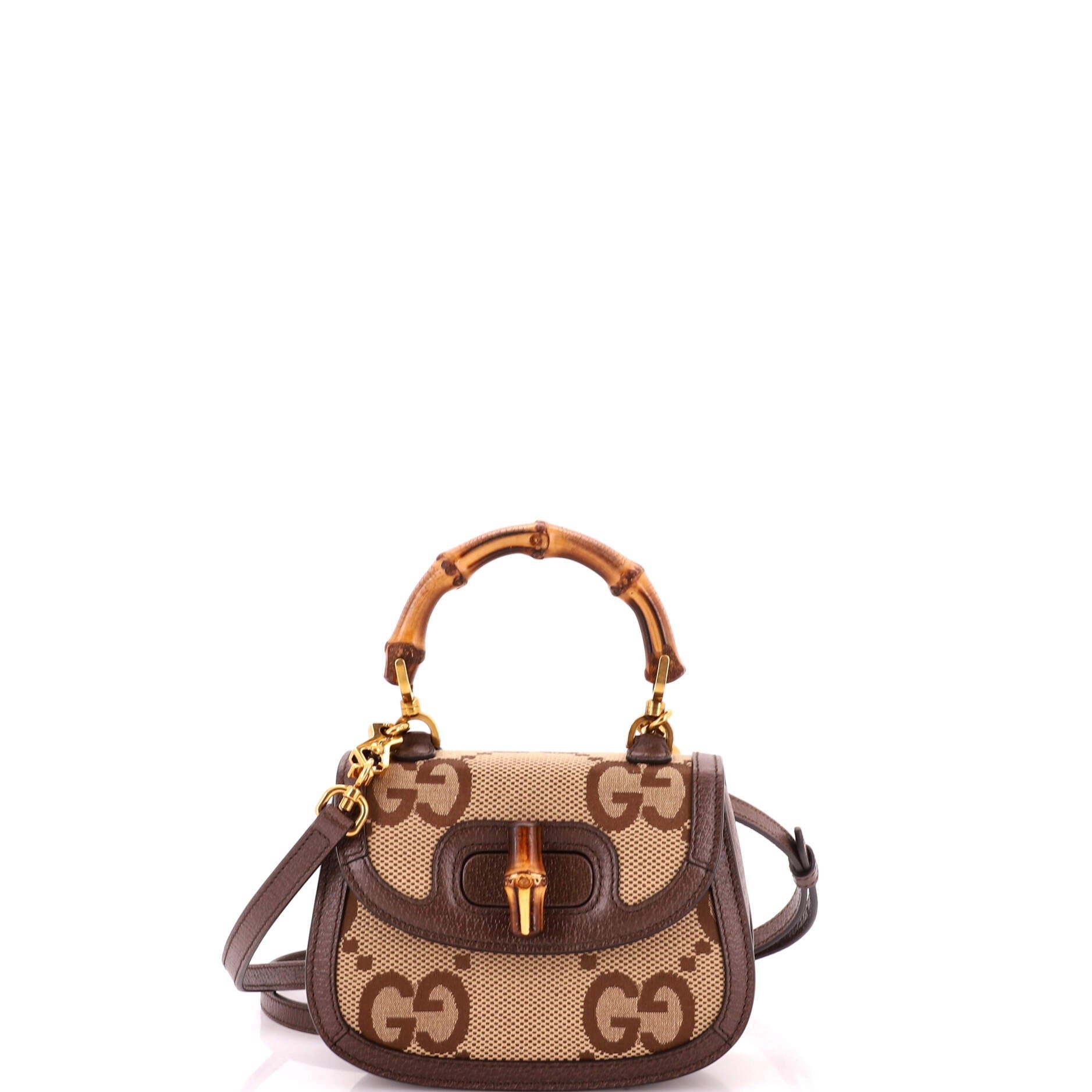 Bamboo 1947 Top Handle Bag Jumbo GG Canvas Mini
