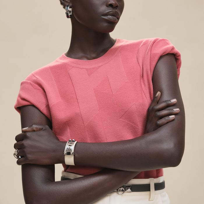 Rose Sorbet "H" Short-sleeve Sweater