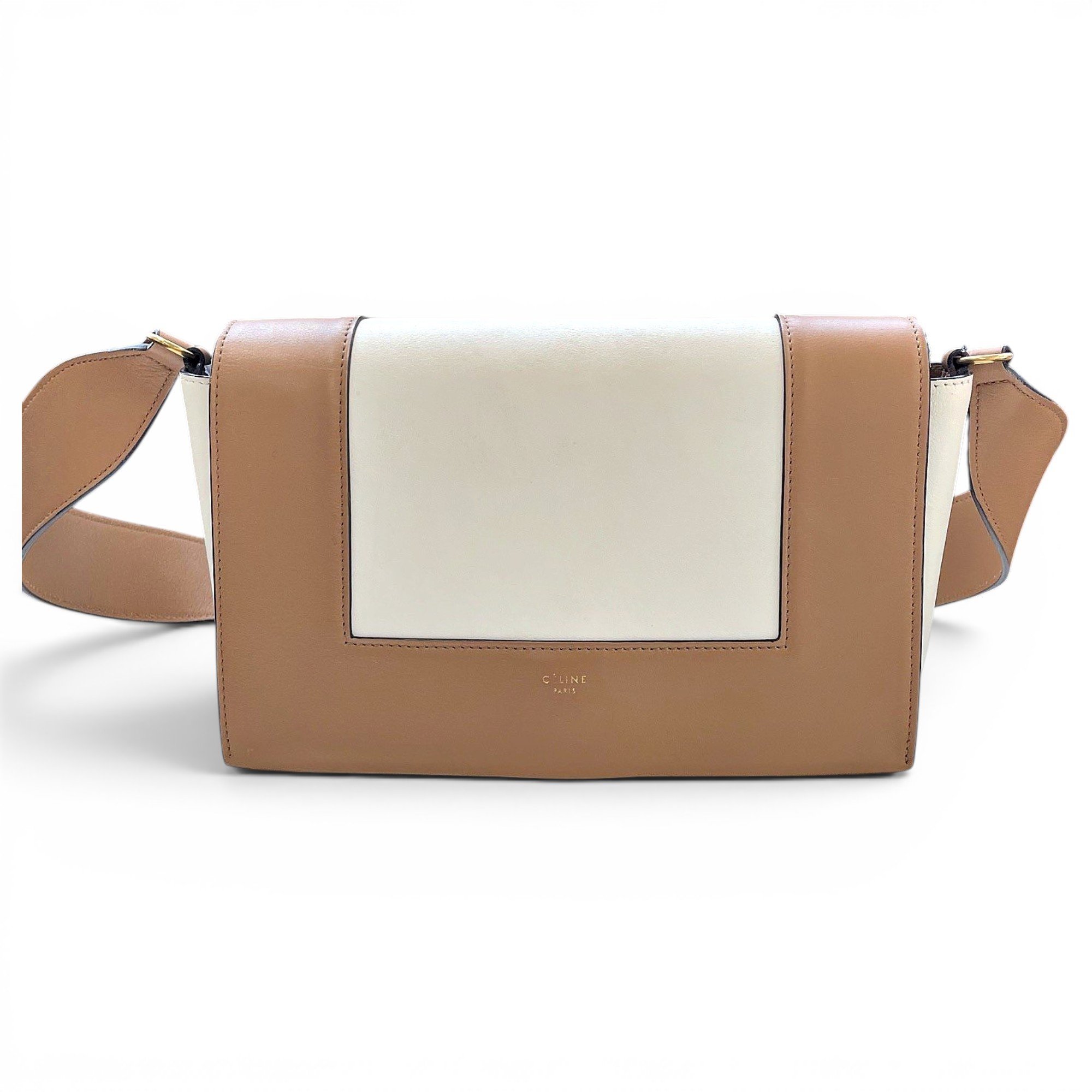 Frame leather handbag