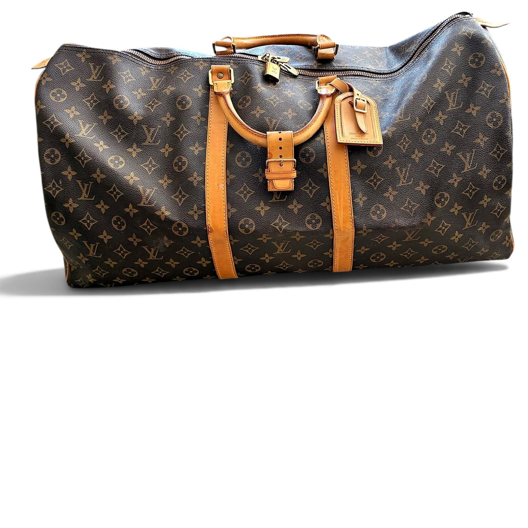 Keepall leather travel bag