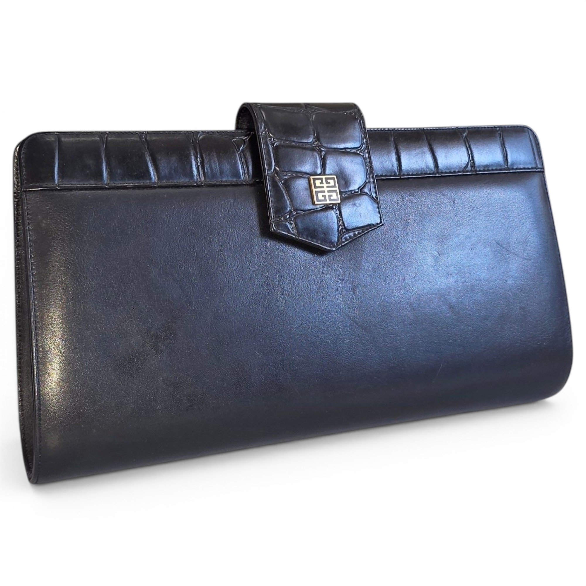 Leather clutch bag