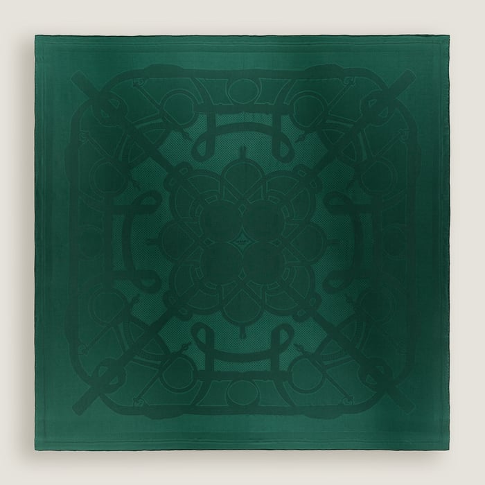Vert Émeraude Eperon d'Or Scarf 135