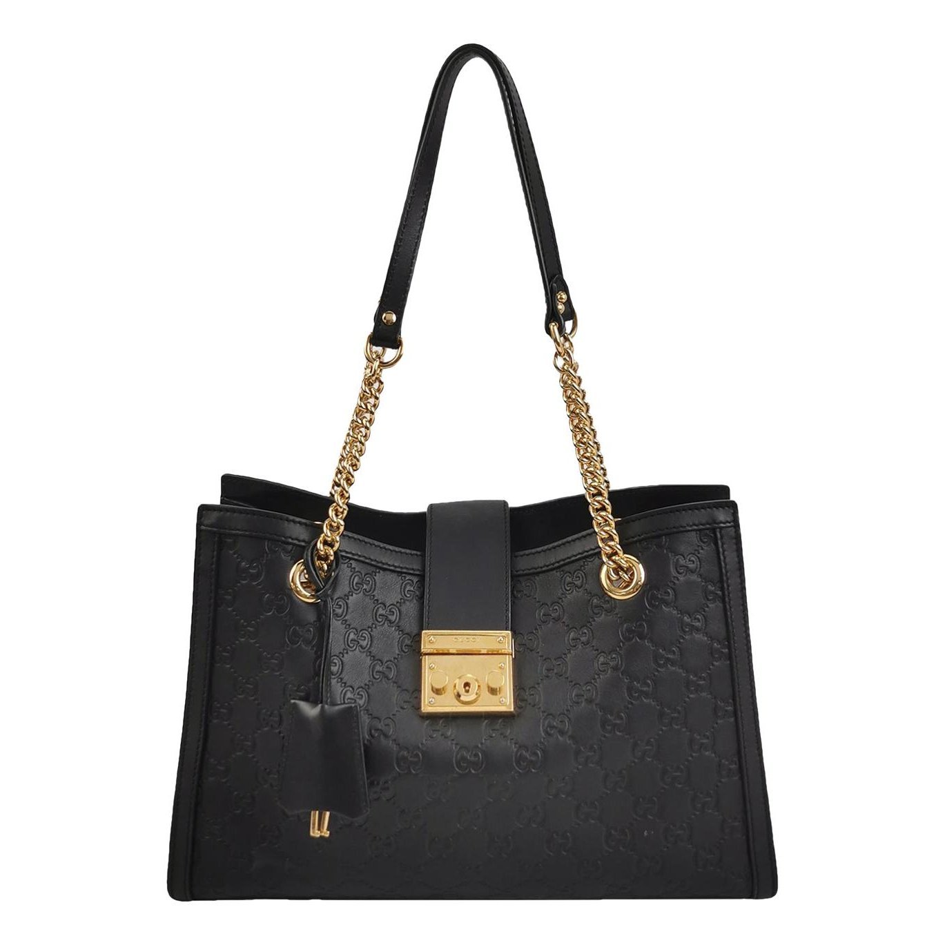 Padlock leather handbag