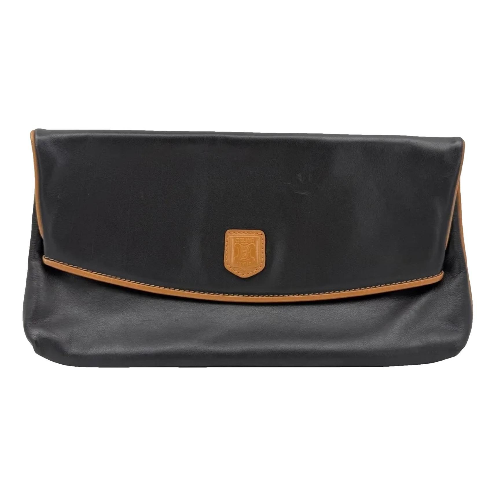 Leather clutch bag