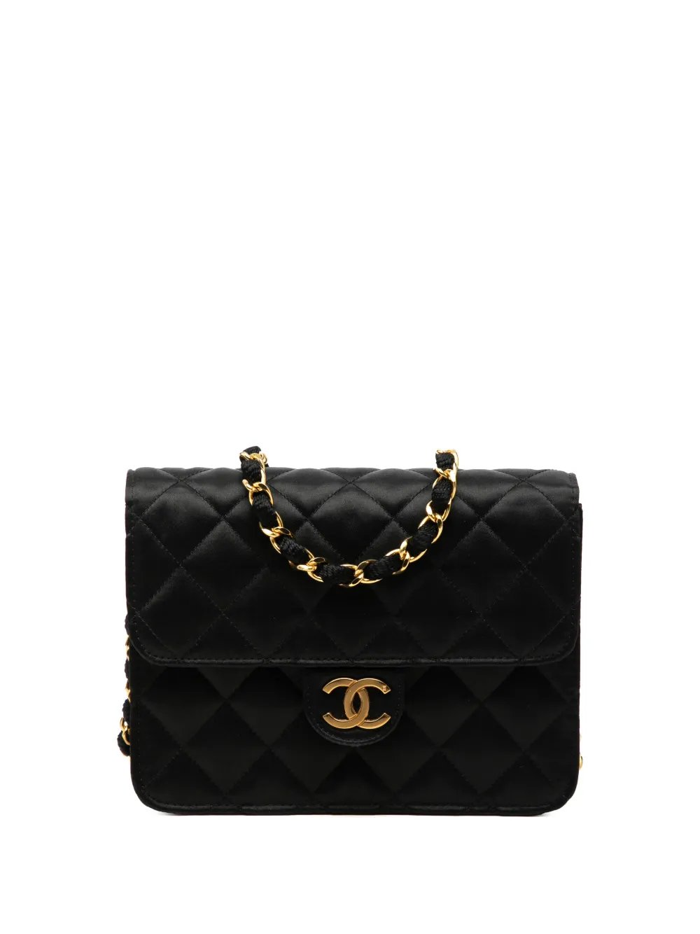1989-1991 Mini Square Classic Satin Single Flap crossbody bag