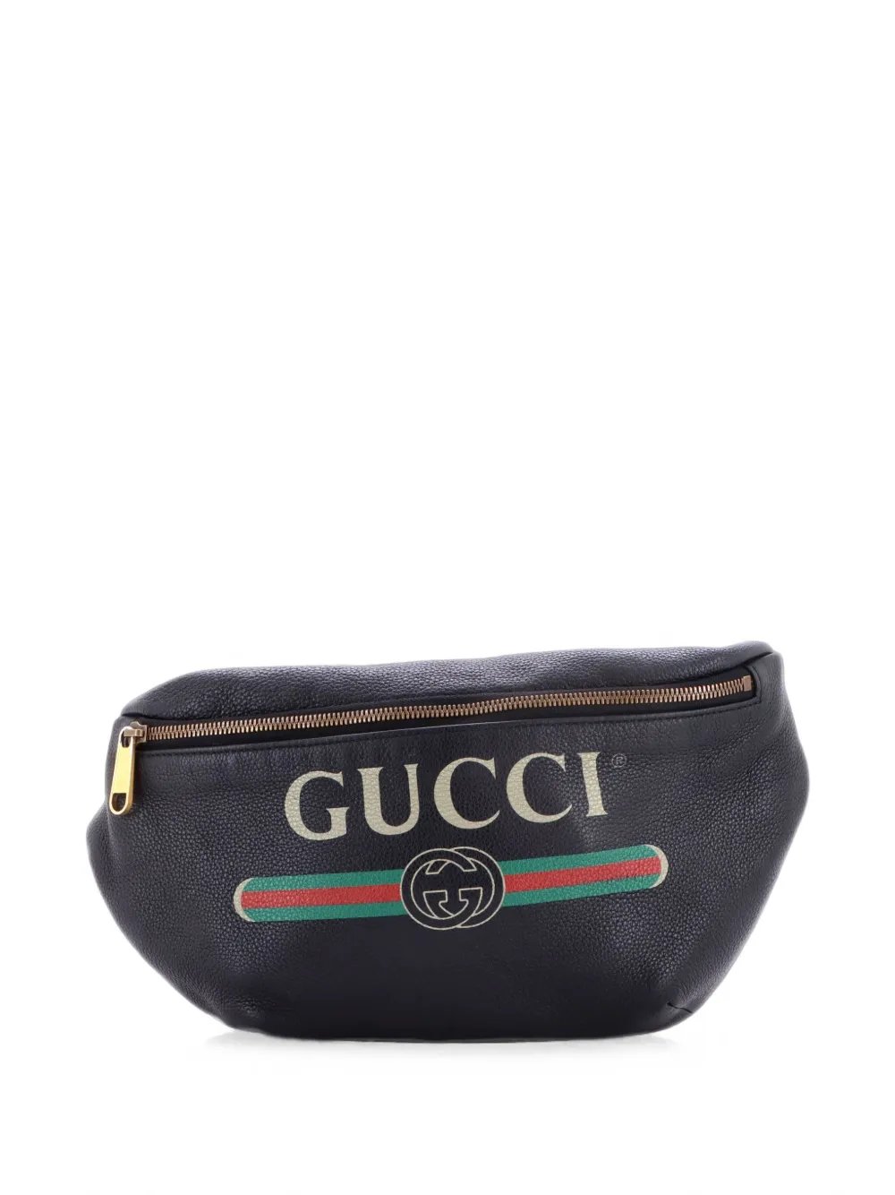 Logo Printed Leather Medium belt bag