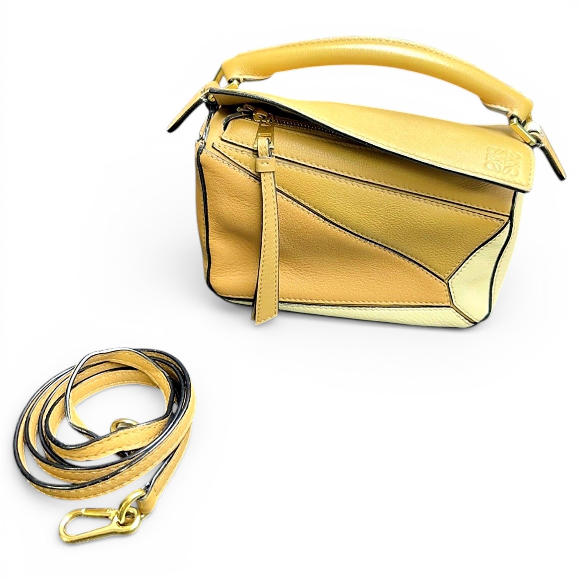 Puzzle leather handbag