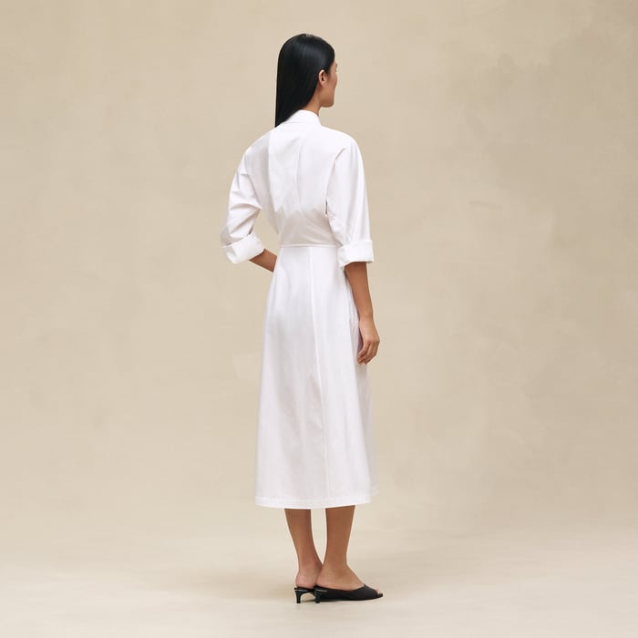 Blanc Equestrian Shirt Dress