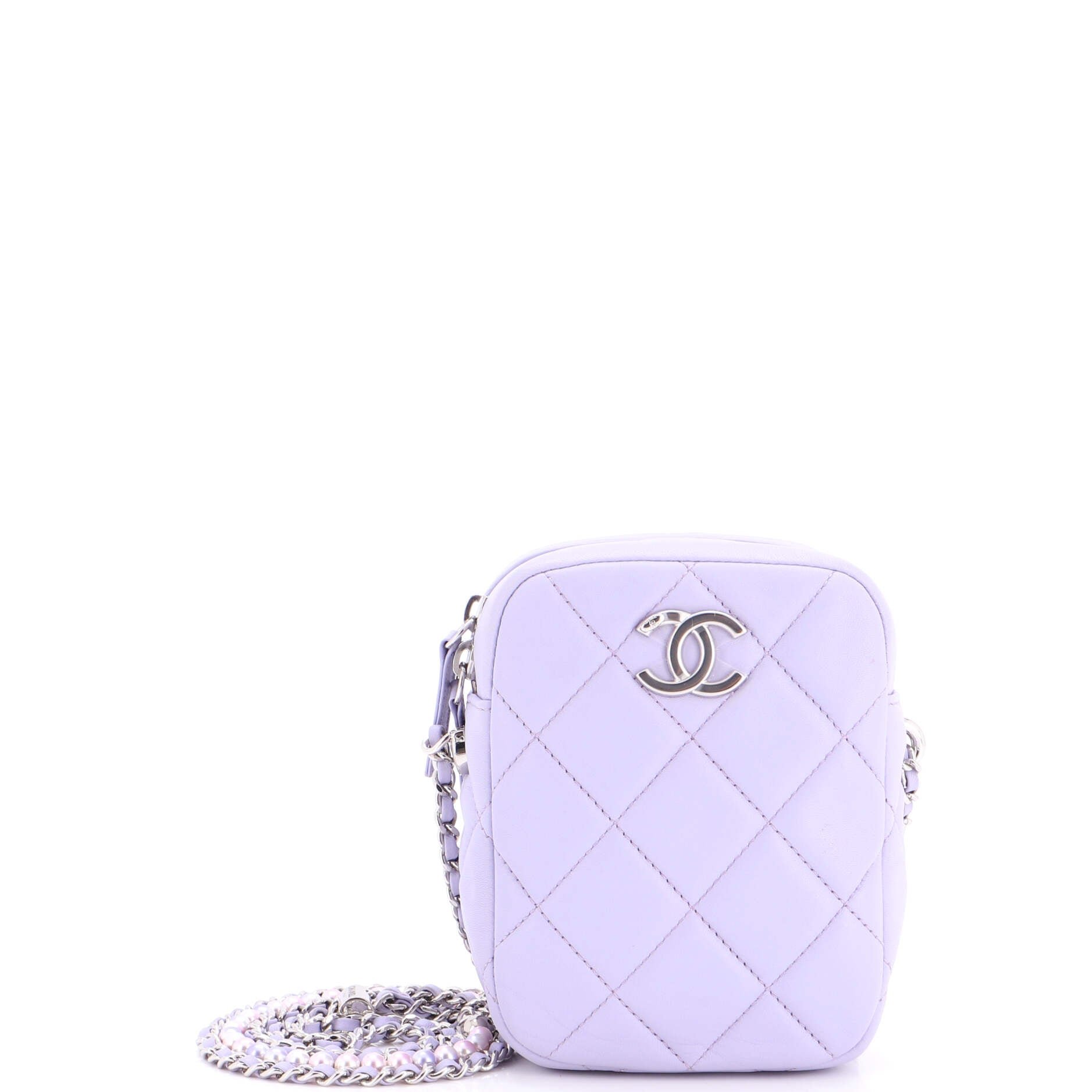 My Perfect Adjustable Chain Crossbody Bag Quilted Lambskin with Iridescent Pearls Small