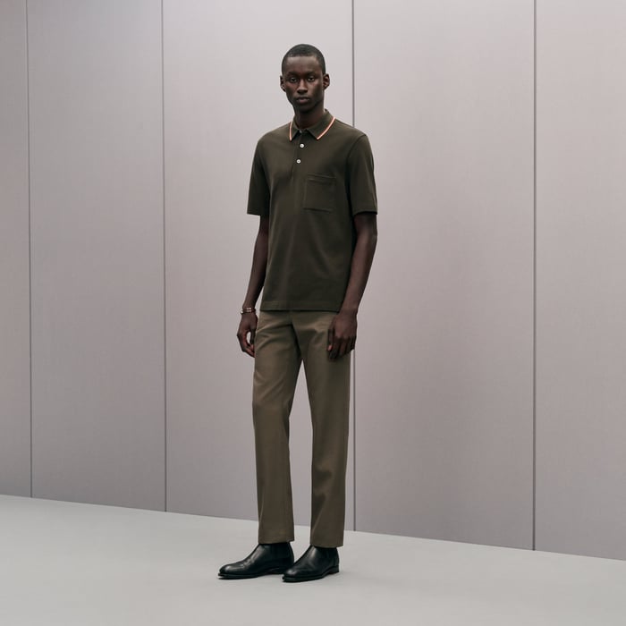 Kaki "Piqures Sellier" Polo Shirt