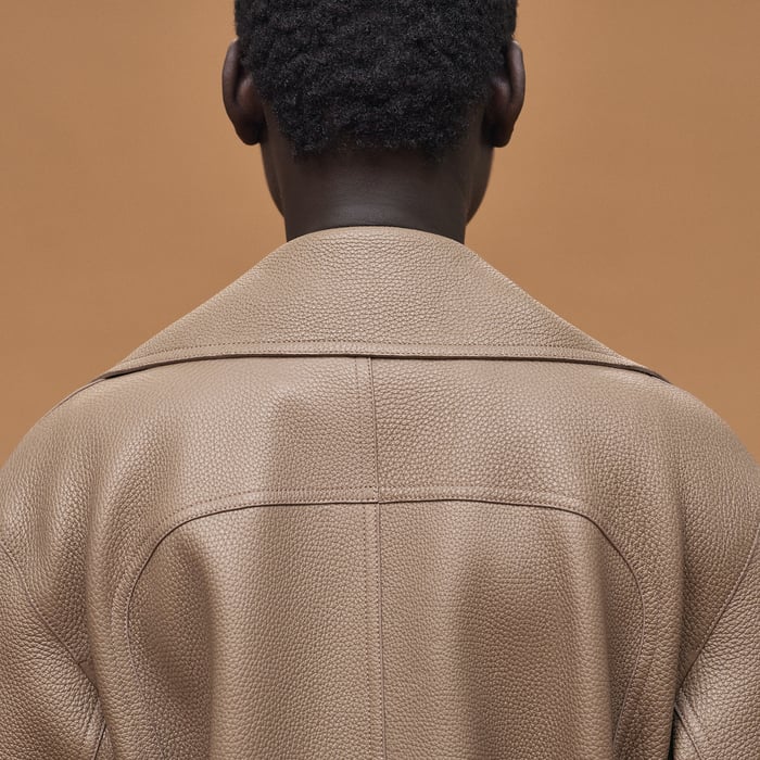 Leather Pea Coat