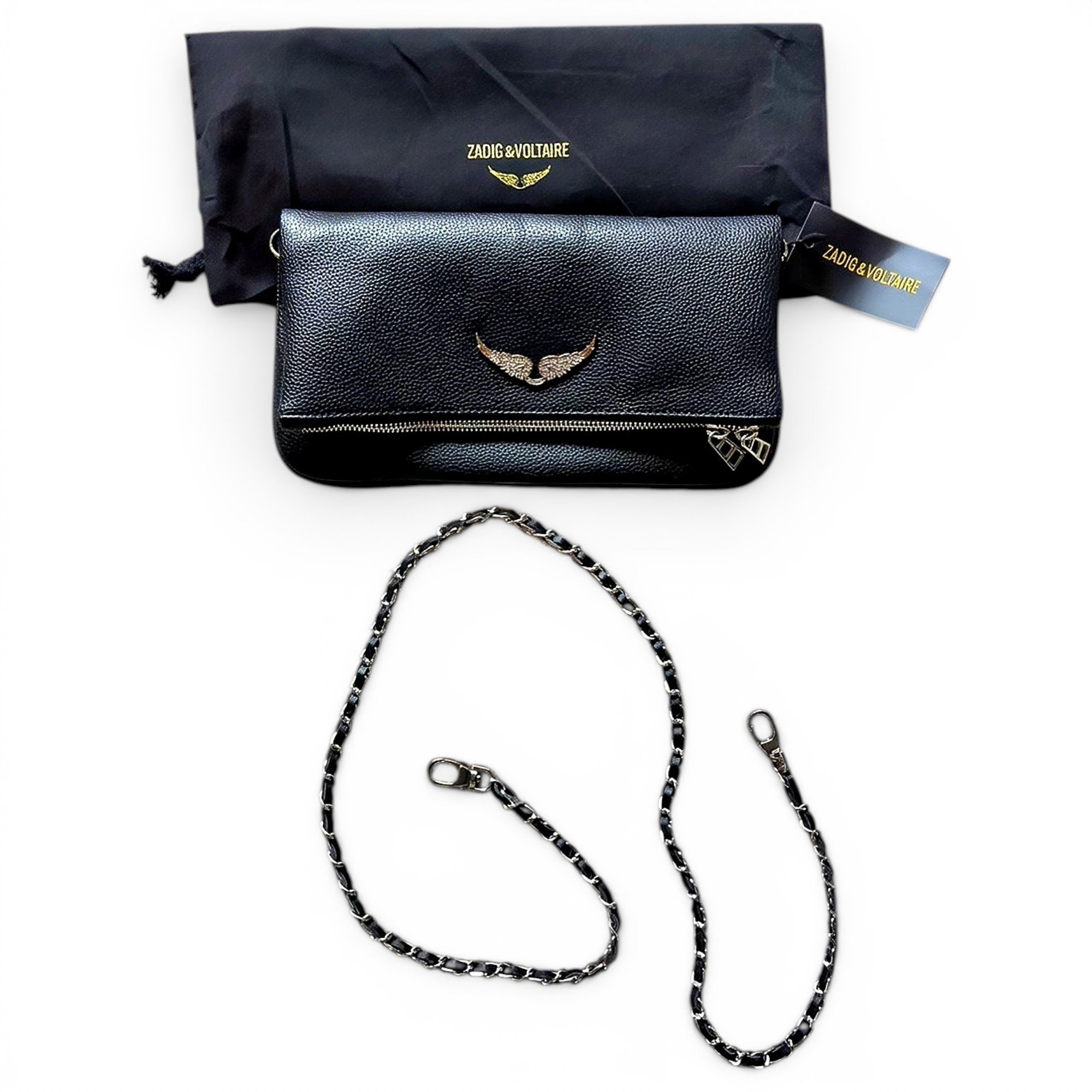 Rock leather clutch bag